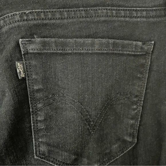 Levis 505 Womens Black Pants 6 Straight Leg Ankle Cropped Jeans Stretch Casual - Picture 11 of 17